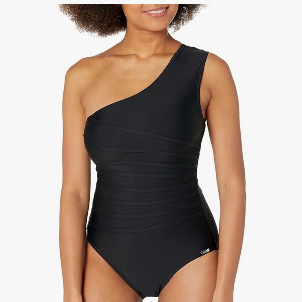 Calvin Klein Black One-Shoulder One Piece
